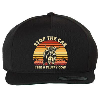 Stop The Car I See A Fluffy Cow Highland Cow Breeder Wool Snapback Cap