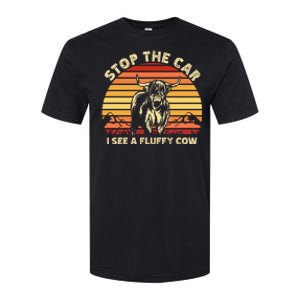 Stop The Car I See A Fluffy Cow Highland Cow Breeder Softstyle CVC T-Shirt