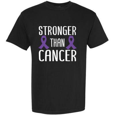 Stronger Than Cancer Pancreatic Cancer Purple Ribbon Gift Garment-Dyed Heavyweight T-Shirt