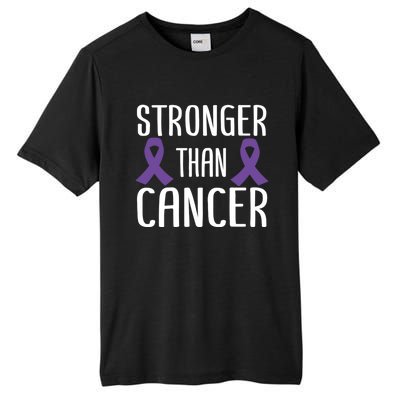 Stronger Than Cancer Pancreatic Cancer Purple Ribbon Gift Tall Fusion ChromaSoft Performance T-Shirt