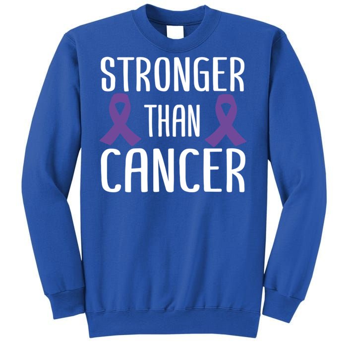 Stronger Than Cancer Pancreatic Cancer Purple Ribbon Gift Sweatshirt