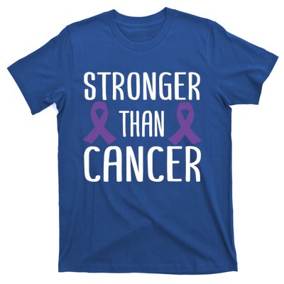 Stronger Than Cancer Pancreatic Cancer Purple Ribbon Gift T-Shirt