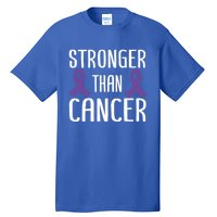 Stronger Than Cancer Pancreatic Cancer Purple Ribbon Gift Tall T-Shirt