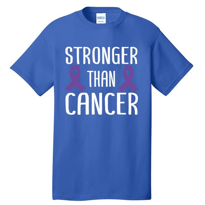 Stronger Than Cancer Pancreatic Cancer Purple Ribbon Gift Tall T-Shirt