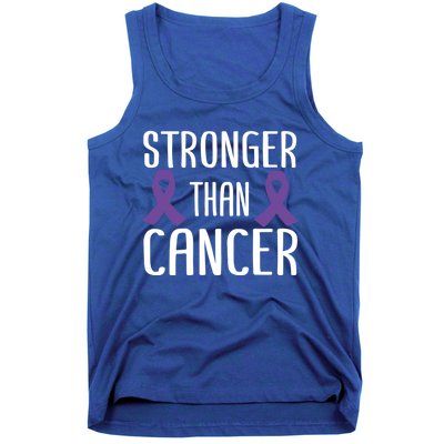 Stronger Than Cancer Pancreatic Cancer Purple Ribbon Gift Tank Top