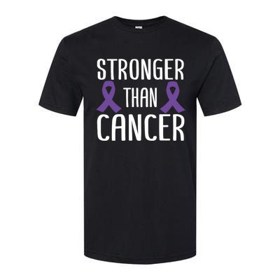 Stronger Than Cancer Pancreatic Cancer Purple Ribbon Gift Softstyle CVC T-Shirt