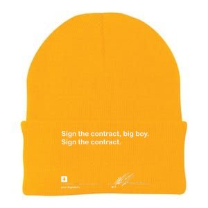 Sign The Contract Big Boy Sign The Contract Signature Knit Cap Winter Beanie