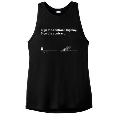 Sign The Contract Big Boy Sign The Contract Signature Ladies PosiCharge Tri-Blend Wicking Tank