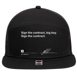 Sign The Contract Big Boy Sign The Contract Signature 7 Panel Mesh Trucker Snapback Hat