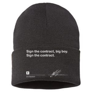 Sign The Contract Big Boy Sign The Contract Signature Sustainable Knit Beanie