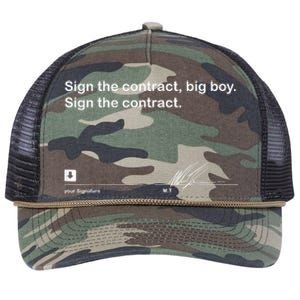 Sign The Contract Big Boy Sign The Contract Signature Retro Rope Trucker Hat Cap