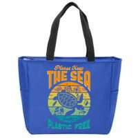 Sea Turtle Conservation Please Keep The Sea Plastic Free Gift Zip Tote Bag