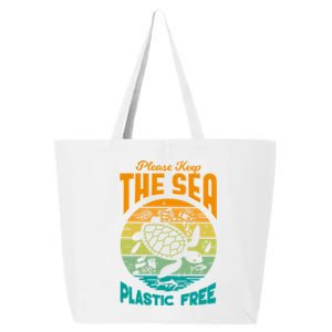 Sea Turtle Conservation Please Keep The Sea Plastic Free Gift 25L Jumbo Tote