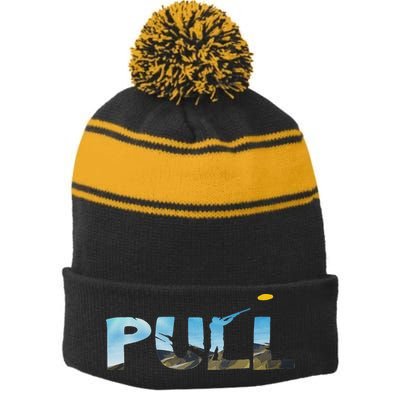 Skeet Trap Clay Pull Skeet Shooting Shooter Clay Shooting Stripe Pom Pom Beanie