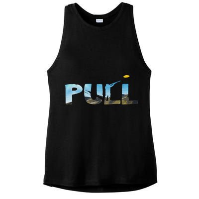 Skeet Trap Clay Pull Skeet Shooting Shooter Clay Shooting Ladies PosiCharge Tri-Blend Wicking Tank