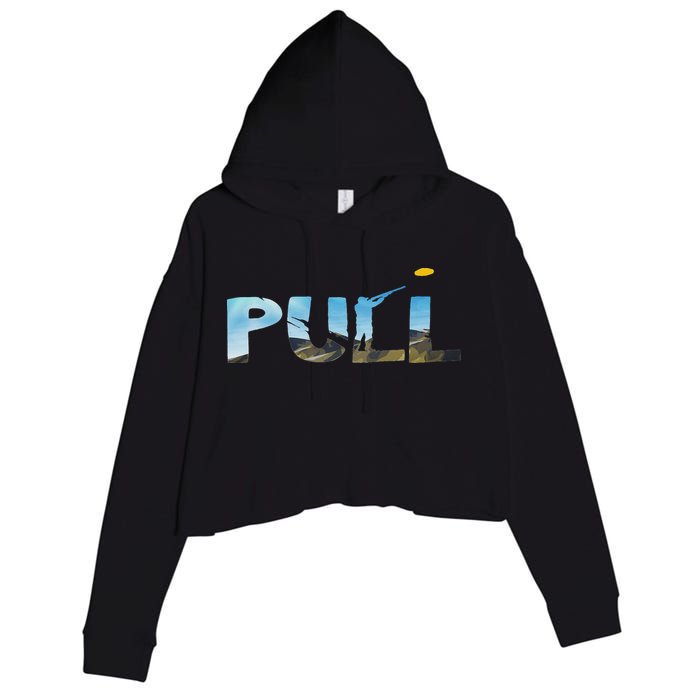 Skeet Trap Clay Pull Skeet Shooting Shooter Clay Shooting Crop Fleece Hoodie