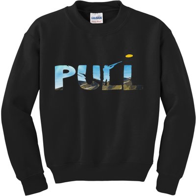 Skeet Trap Clay Pull Skeet Shooting Shooter Clay Shooting Kids Sweatshirt