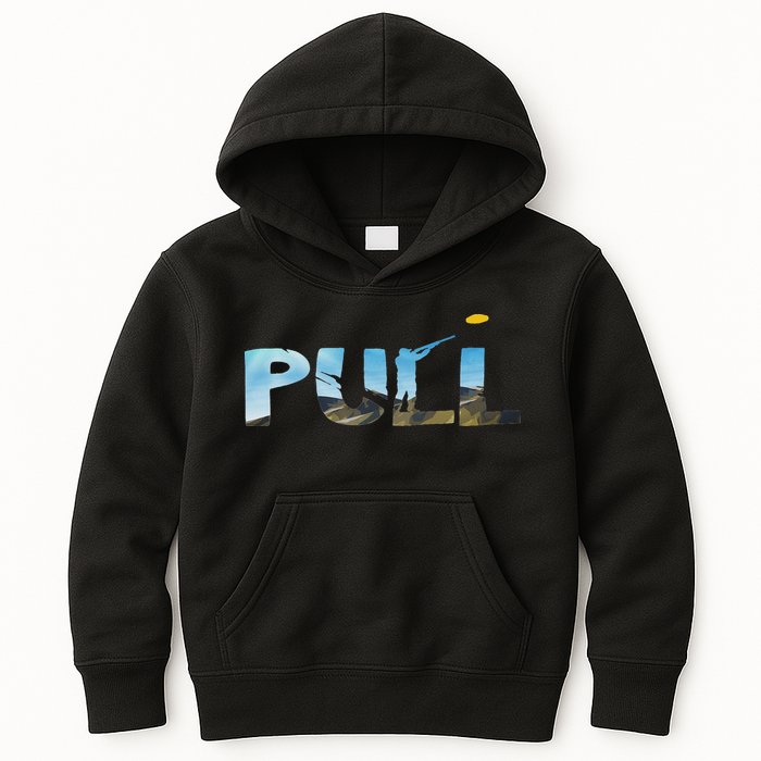 Skeet Trap Clay Pull Skeet Shooting Shooter Clay Shooting Kids Hoodie