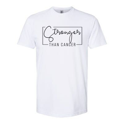 Stronger Than Cancer Pink Ribbon Breast Cancer Awareness Gift Softstyle® CVC T-Shirt