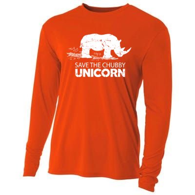 Save The Chubby Unicorns Cool Gift Funny Rhino Animal Rights Cool Gift Cooling Performance Long Sleeve Crew