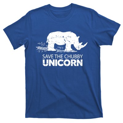 Save The Chubby Unicorns Cool Gift Funny Rhino Animal Rights Cool Gift T-Shirt