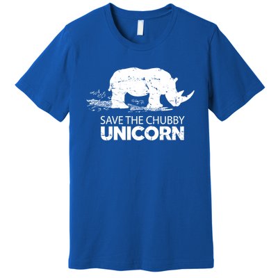 Save The Chubby Unicorns Cool Gift Funny Rhino Animal Rights Cool Gift Premium T-Shirt