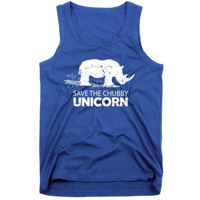 Save The Chubby Unicorns Cool Gift Funny Rhino Animal Rights Cool Gift Tank Top