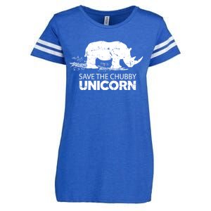 Save The Chubby Unicorns Cool Gift Funny Rhino Animal Rights Cool Gift Enza Ladies Jersey Football T-Shirt