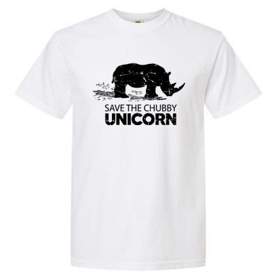 Save The Chubby Unicorns Cool Gift Funny Rhino Animal Rights Cool Gift Garment-Dyed Heavyweight T-Shirt