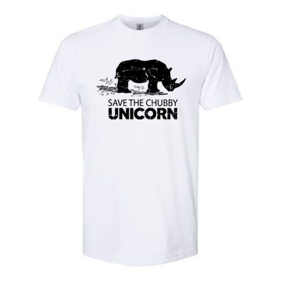 Save The Chubby Unicorns Cool Gift Funny Rhino Animal Rights Cool Gift Softstyle CVC T-Shirt