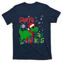 Santa Trex Christmas Dinosaur Tree Rex Boy Family Pajama T-Shirt