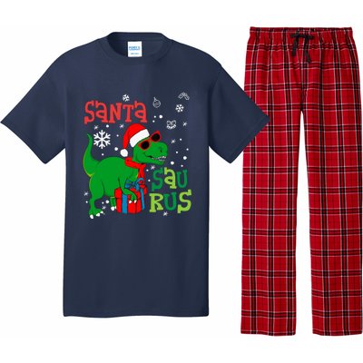 Santa Trex Christmas Dinosaur Tree Rex Boy Family Pajama Pajama Set