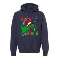 Santa Trex Christmas Dinosaur Tree Rex Boy Family Pajama Premium Hoodie