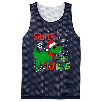 Santa Trex Christmas Dinosaur Tree Rex Boy Family Pajama Mesh Reversible Basketball Jersey Tank