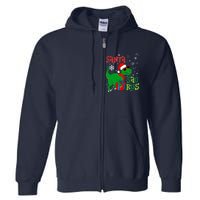 Santa Trex Christmas Dinosaur Tree Rex Boy Family Pajama Full Zip Hoodie