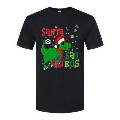 Santa Trex Christmas Dinosaur Tree Rex Boy Family Pajama Softstyle® CVC T-Shirt