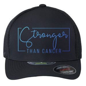 Stronger Than Cancer Pink Ribbon Breast Cancer Awareness Gift Flexfit Unipanel Trucker Cap