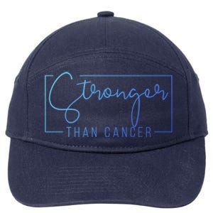 Stronger Than Cancer Pink Ribbon Breast Cancer Awareness Gift 7-Panel Snapback Hat