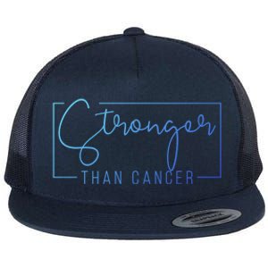 Stronger Than Cancer Pink Ribbon Breast Cancer Awareness Gift Flat Bill Trucker Hat