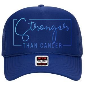 Stronger Than Cancer Pink Ribbon Breast Cancer Awareness Gift High Crown Mesh Back Trucker Hat