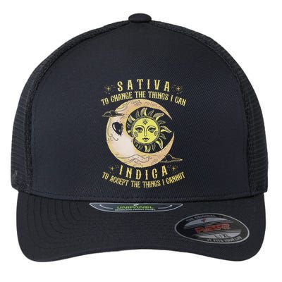 Sativa To Change The Things I Can Indica Accept The Things Flexfit Unipanel Trucker Cap