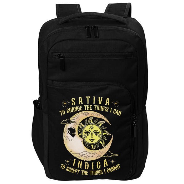 Sativa To Change The Things I Can Indica Accept The Things Impact Tech Backpack
