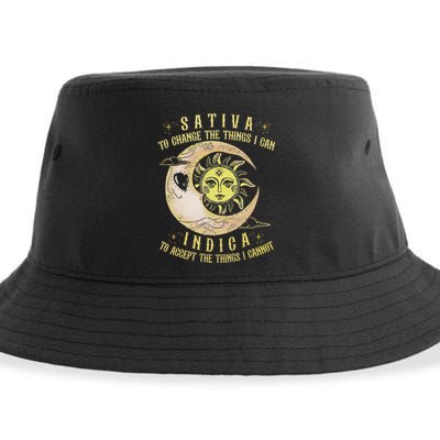 Sativa To Change The Things I Can Indica Accept The Things Sustainable Bucket Hat