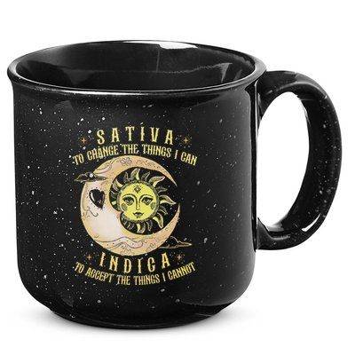 Sativa To Change The Things I Can Indica Accept The Things 15oz Campfire Ceramic Mug