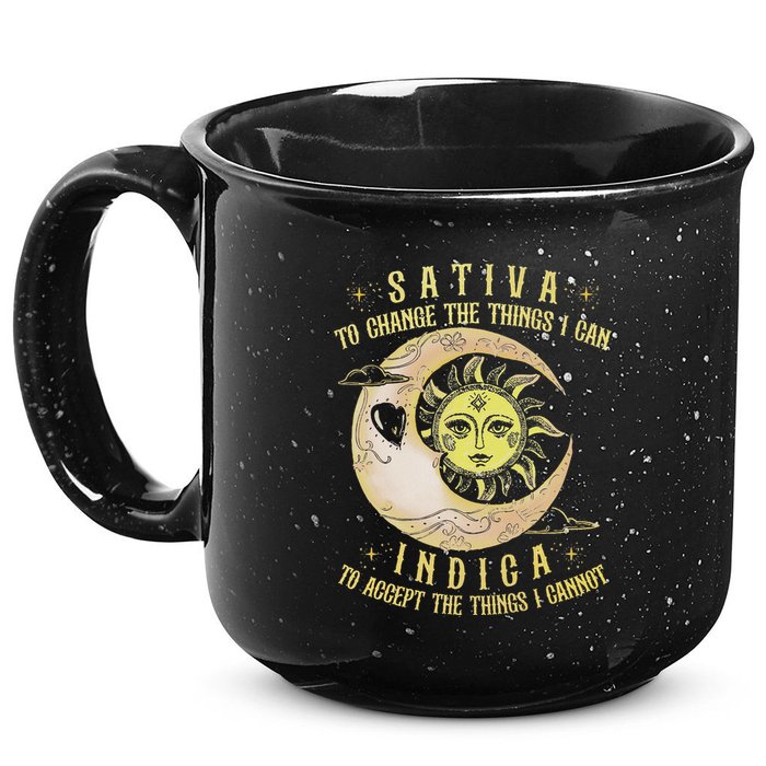 Sativa To Change The Things I Can Indica Accept The Things 15oz Campfire Ceramic Mug