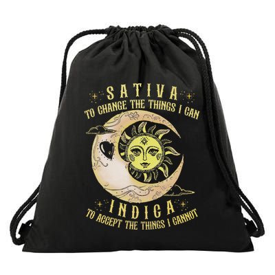 Sativa To Change The Things I Can Indica Accept The Things Drawstring Bag