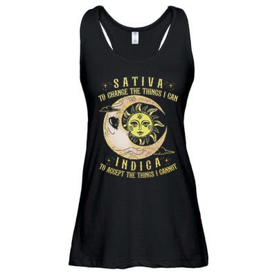 Sativa To Change The Things I Can Indica Accept The Things Ladies Essential Flowy Tank