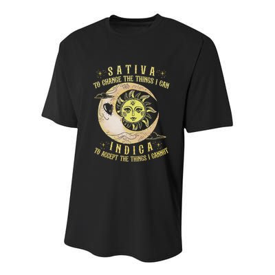 Sativa To Change The Things I Can Indica Accept The Things Youth Performance Sprint T-Shirt