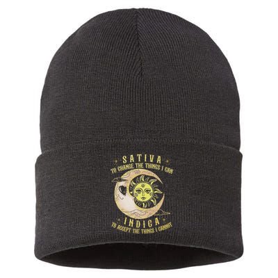 Sativa To Change The Things I Can Indica Accept The Things Sustainable Knit Beanie