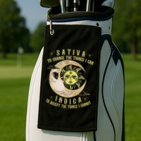 Sativa To Change The Things I Can Indica Accept The Things Golf Towel